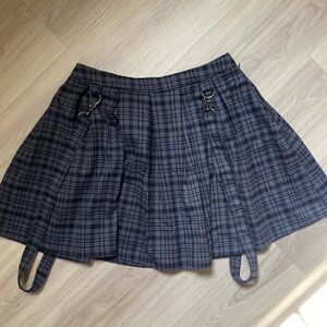 Hot Topic Plaid Suspender Mini Skirt